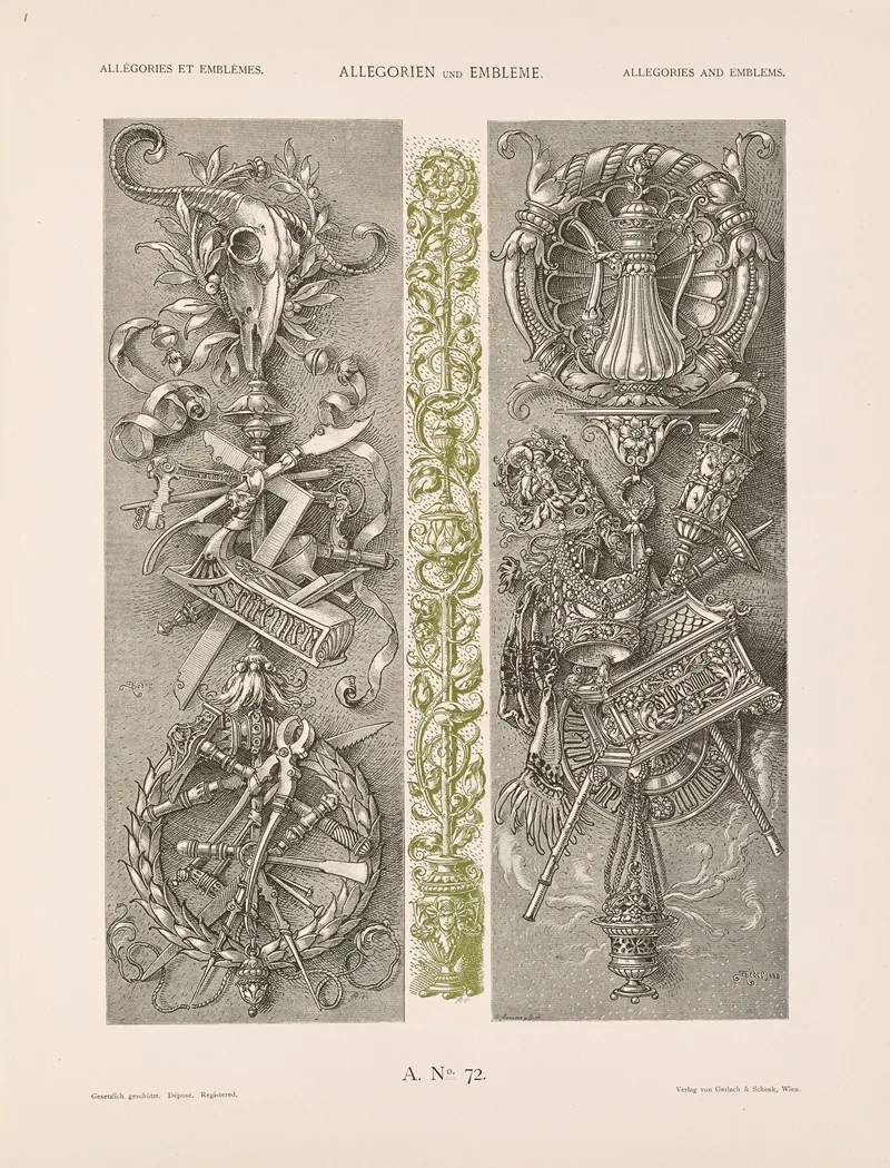 Allegorien Und Embleme Vol Ii Pl 082 by Albert Ilg - Canvas Print
