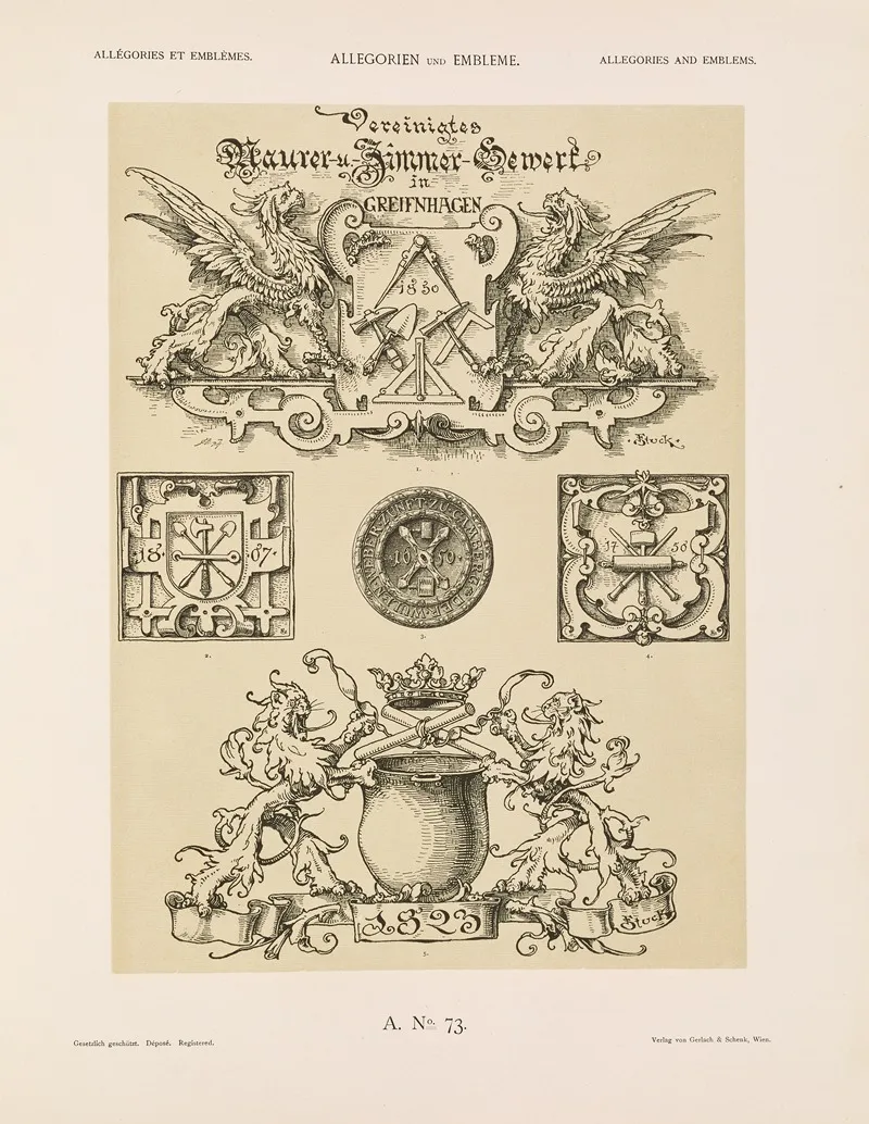 Allegorien Und Embleme Vol Ii Pl 083 by Albert Ilg - Canvas Print