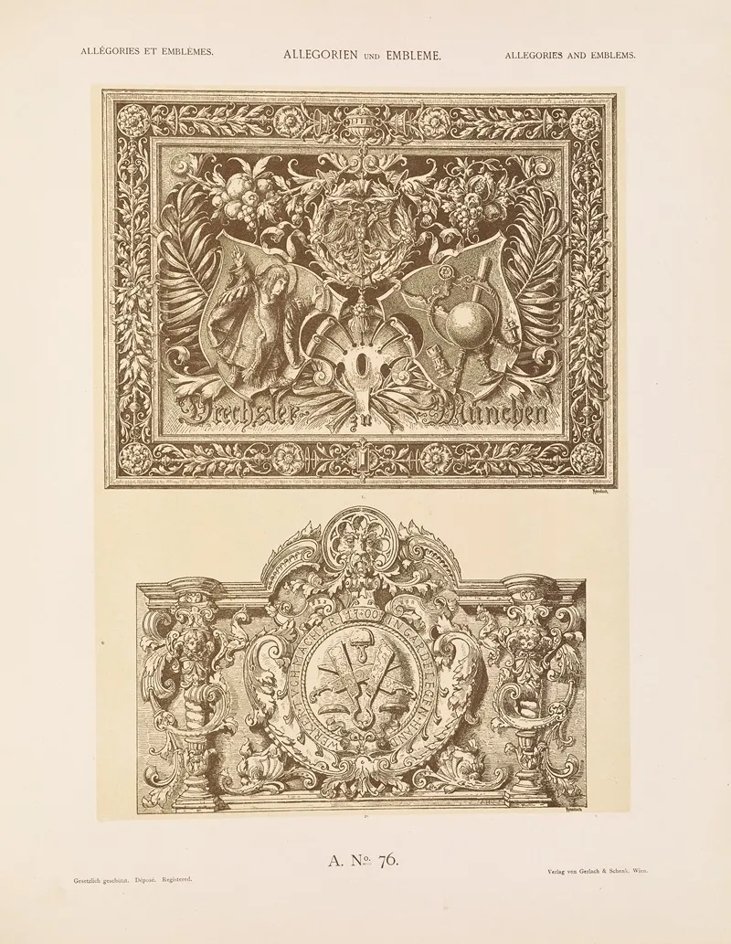 Allegorien Und Embleme Vol Ii Pl 086 by Albert Ilg - Canvas Print