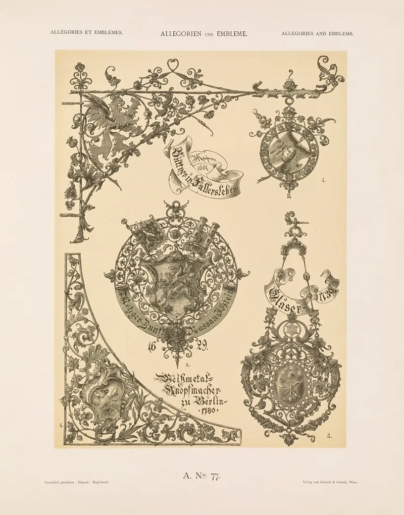 Allegorien Und Embleme Vol Ii Pl 087 by Albert Ilg - Canvas Print