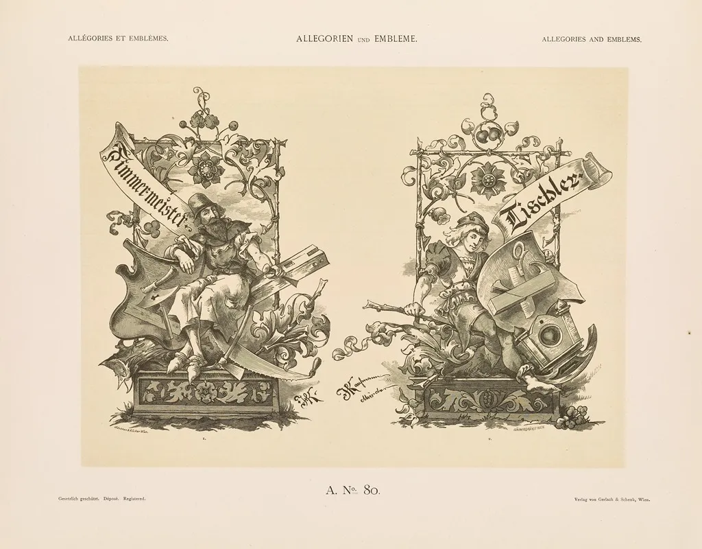 Allegorien Und Embleme Vol Ii Pl 090 by Albert Ilg - Canvas Print
