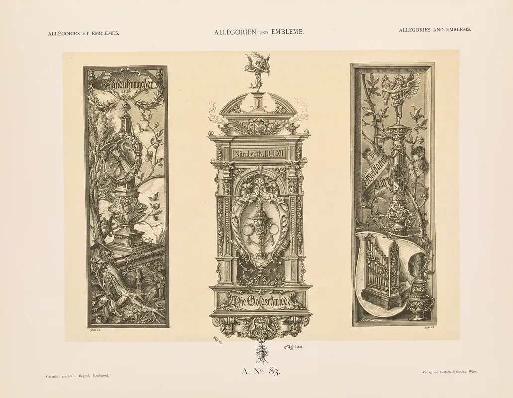 Allegorien Und Embleme Vol Ii Pl 093 by Albert Ilg - Canvas Print
