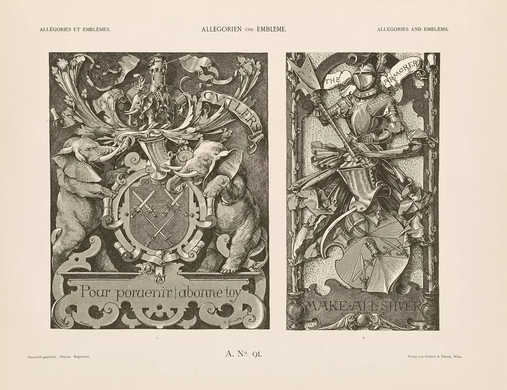 Allegorien Und Embleme Vol Ii Pl 101 by Albert Ilg - Canvas Print