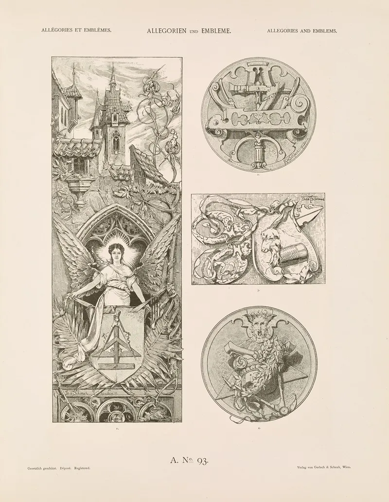 Allegorien Und Embleme Vol Ii Pl 103 by Albert Ilg - Canvas Print