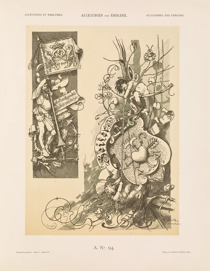 Allegorien Und Embleme Vol Ii Pl 104 by Albert Ilg - Canvas Print