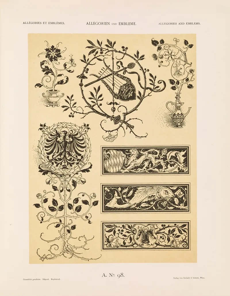 Allegorien Und Embleme Vol Ii Pl 108 by Albert Ilg - Canvas Print