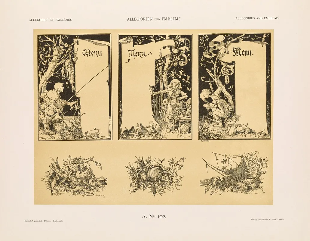 Allegorien Und Embleme Vol Ii Pl 112 by Albert Ilg - Canvas Print