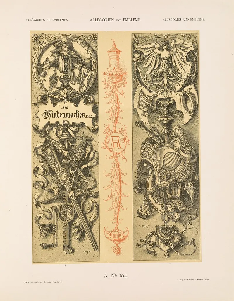 Allegorien Und Embleme Vol Ii Pl 114 by Albert Ilg - Canvas Print