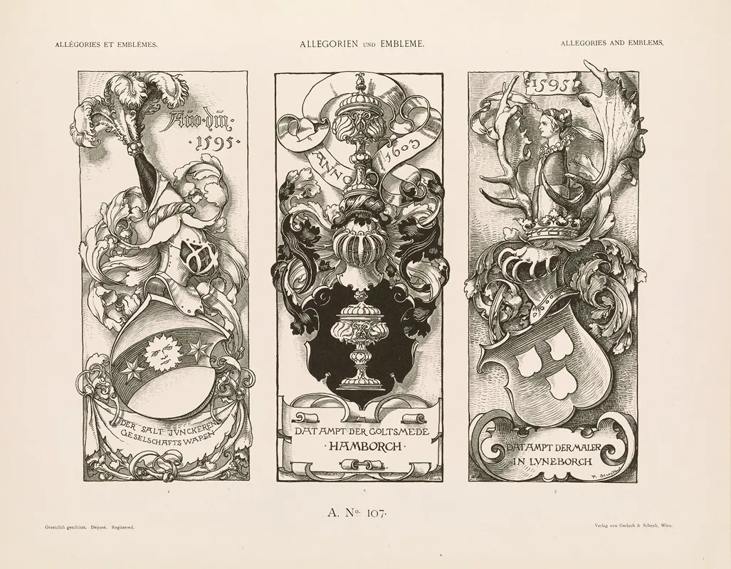 Allegorien Und Embleme Vol Ii Pl 117 by Albert Ilg - Canvas Print