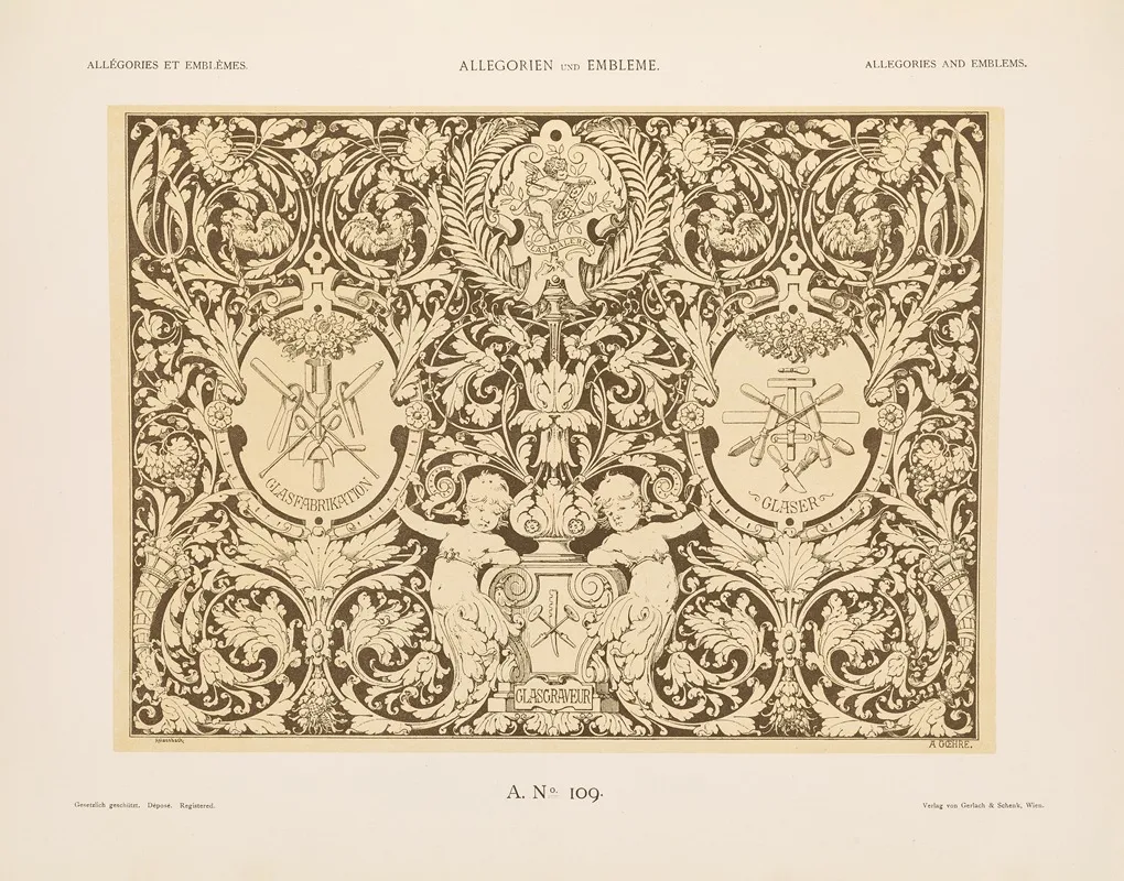 Allegorien Und Embleme Vol Ii Pl 119 by Albert Ilg - Canvas Print