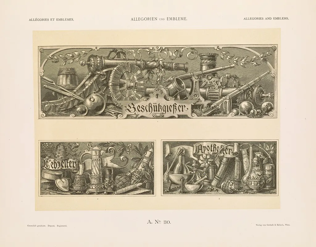 Allegorien Und Embleme Vol Ii Pl 120 by Albert Ilg - Canvas Print