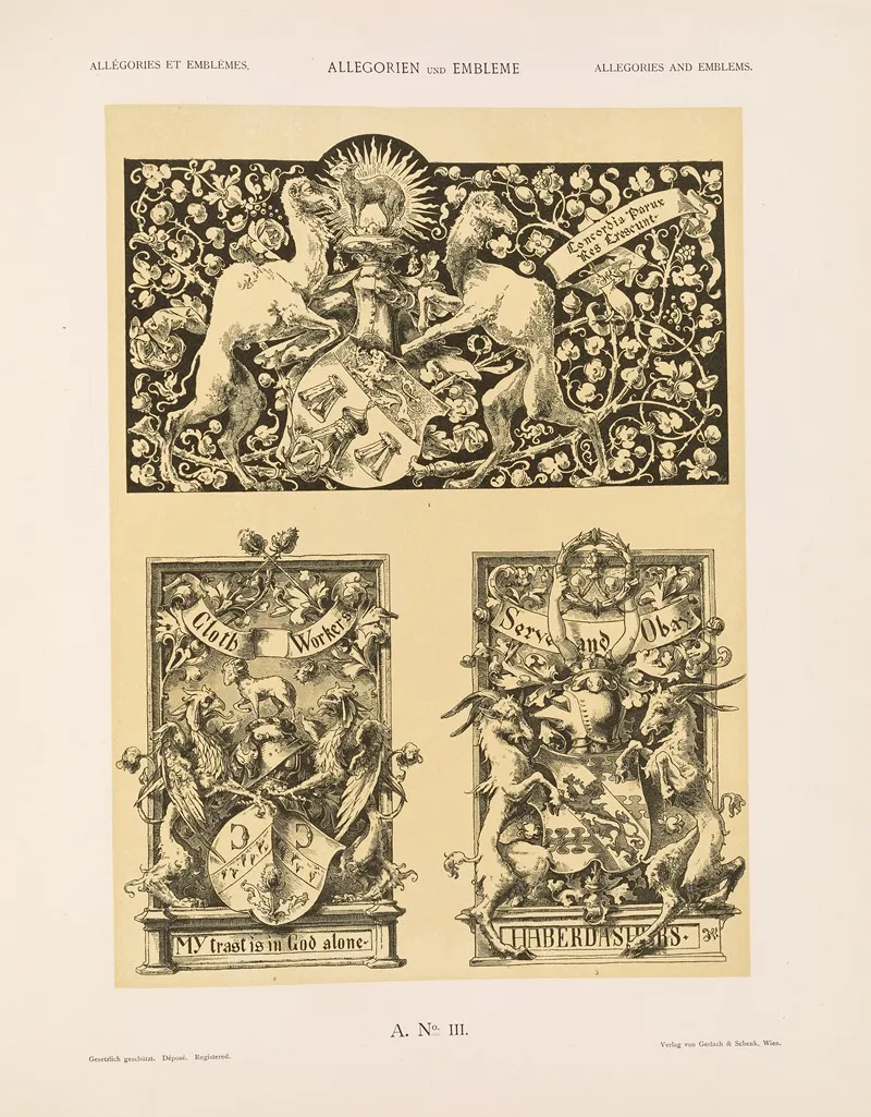Allegorien Und Embleme Vol Ii Pl 121 by Albert Ilg - Canvas Print