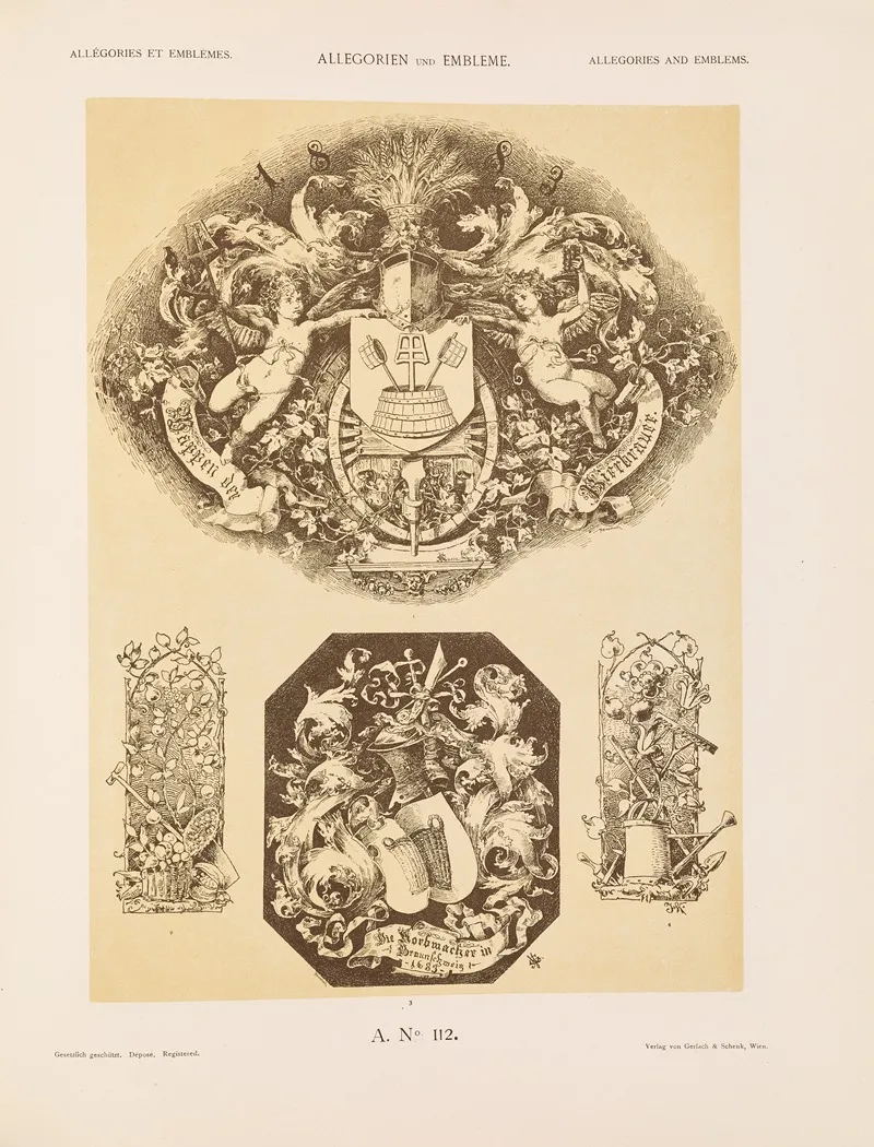 Allegorien Und Embleme Vol Ii Pl 122 by Albert Ilg - Canvas Print