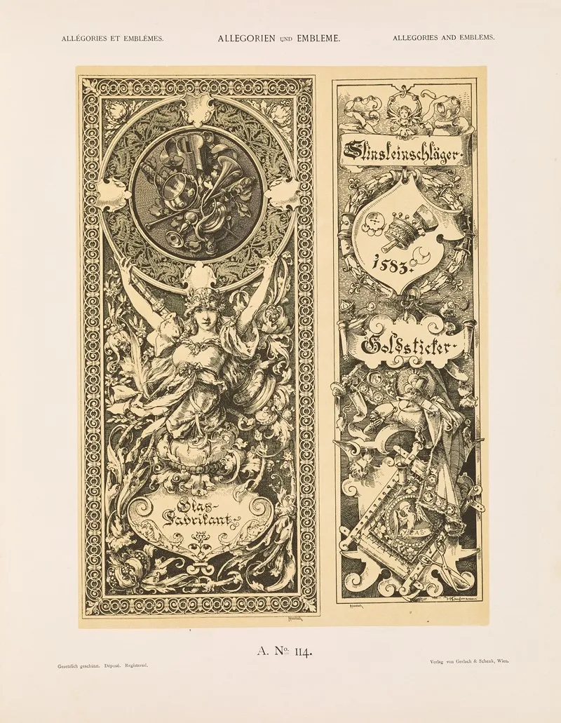 Allegorien Und Embleme Vol Ii Pl 124 by Albert Ilg - Canvas Print
