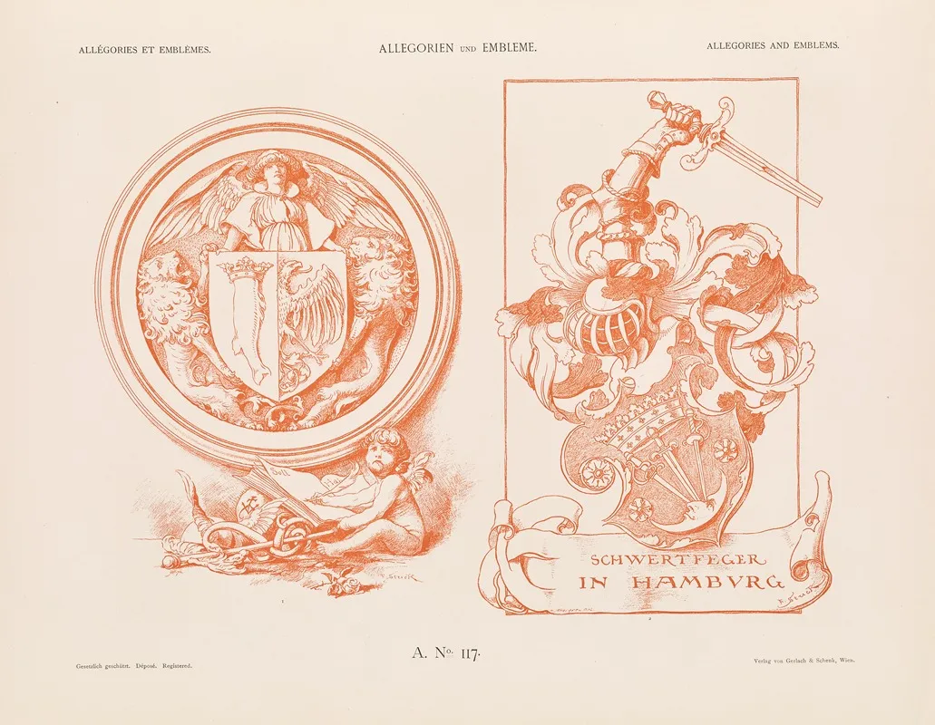 Allegorien Und Embleme Vol Ii Pl 127 by Albert Ilg - Canvas Print