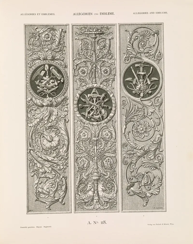 Allegorien Und Embleme Vol Ii Pl 128 by Albert Ilg - Canvas Print