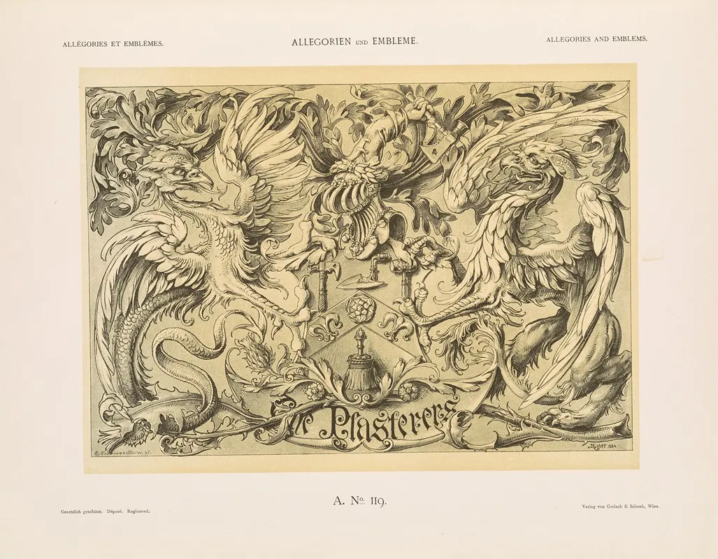 Allegorien Und Embleme Vol Ii Pl 129 by Albert Ilg - Canvas Print