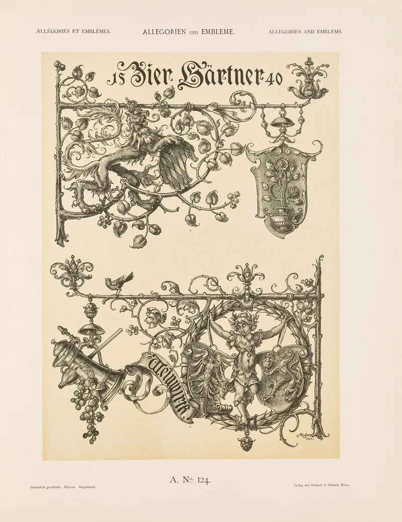 Allegorien Und Embleme Vol Ii Pl 135 by Albert Ilg - Canvas Print