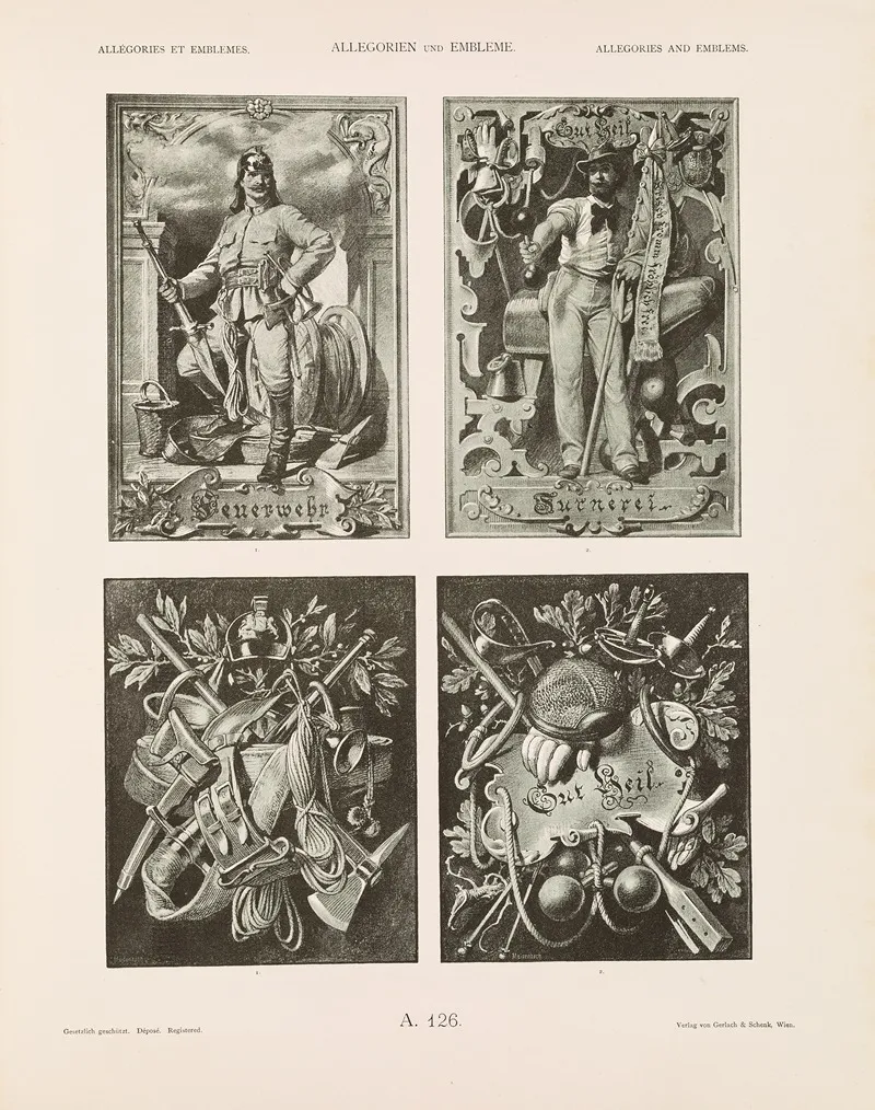 Allegorien Und Embleme Vol Ii Pl 137 by Albert Ilg - Canvas Print