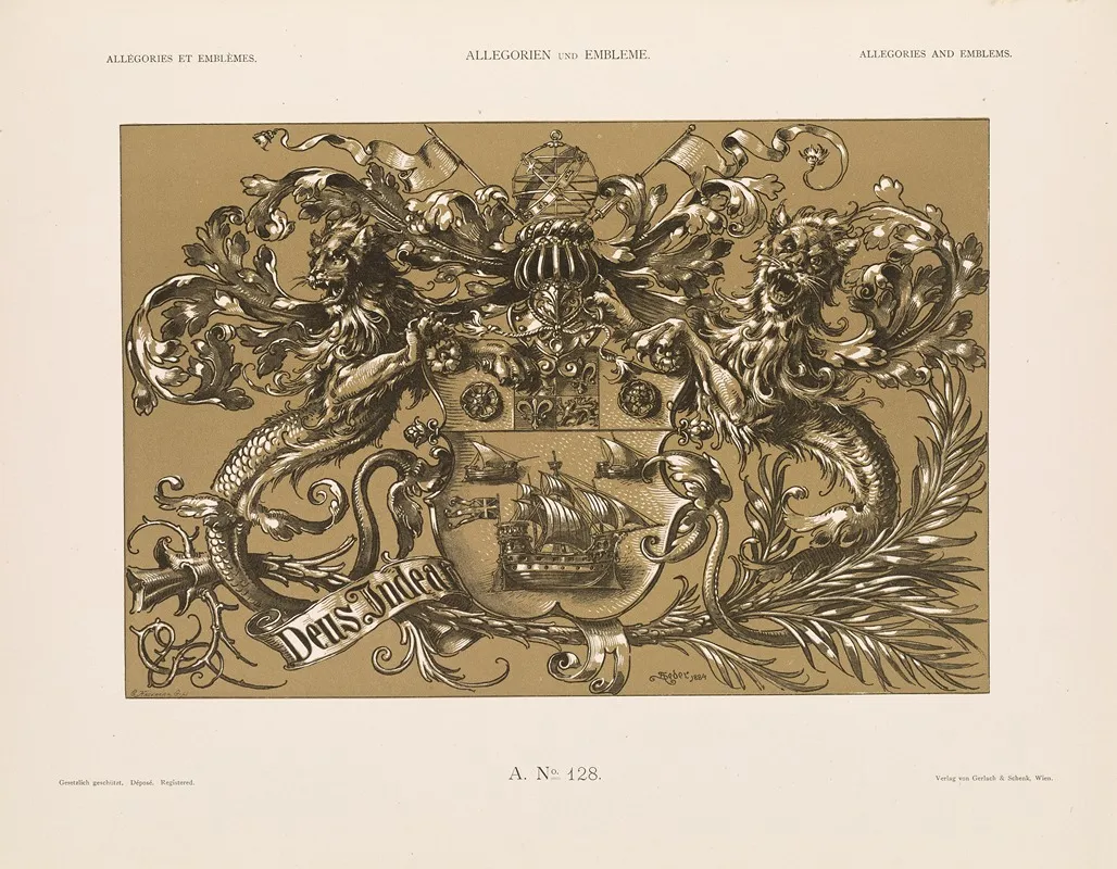 Allegorien Und Embleme Vol Ii Pl 139 by Albert Ilg - Canvas Print