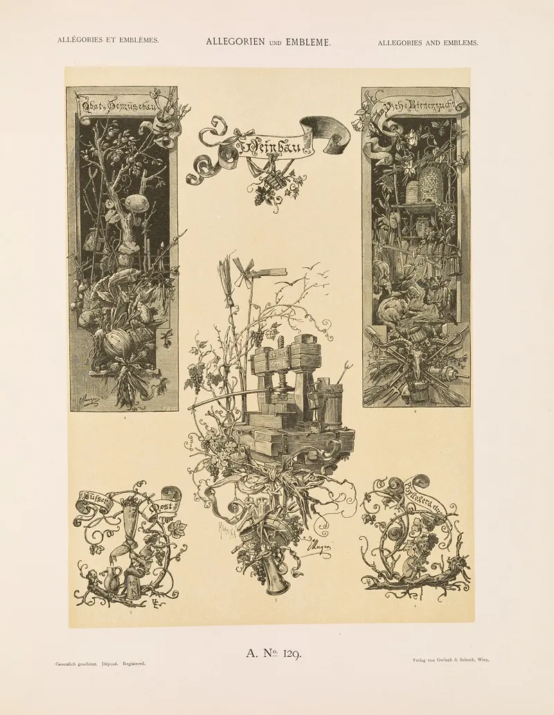 Allegorien Und Embleme Vol Ii Pl 140 by Albert Ilg - Canvas Print