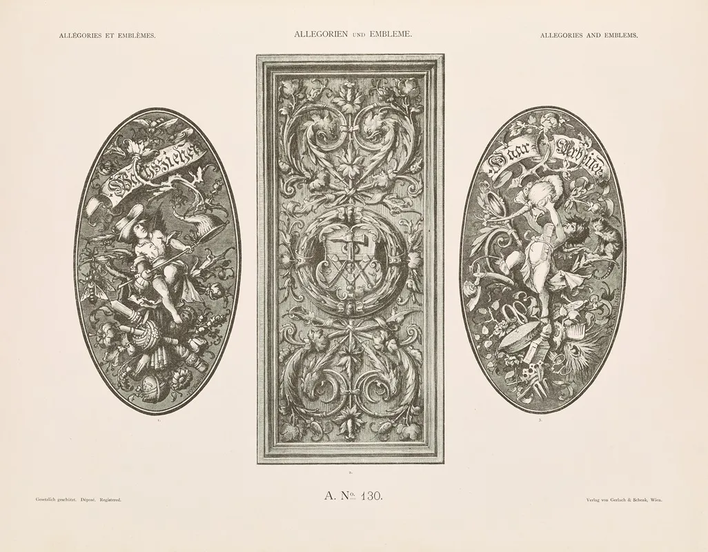 Allegorien Und Embleme Vol Ii Pl 141 by Albert Ilg - Canvas Print