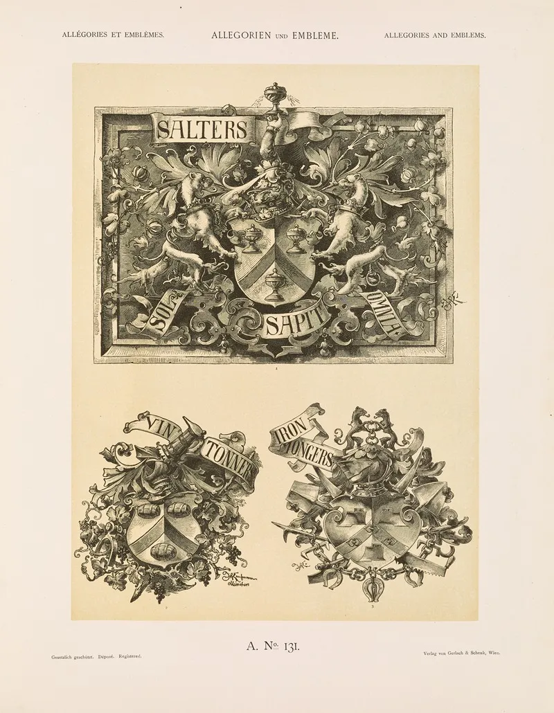 Allegorien Und Embleme Vol Ii Pl 142 by Albert Ilg - Canvas Print