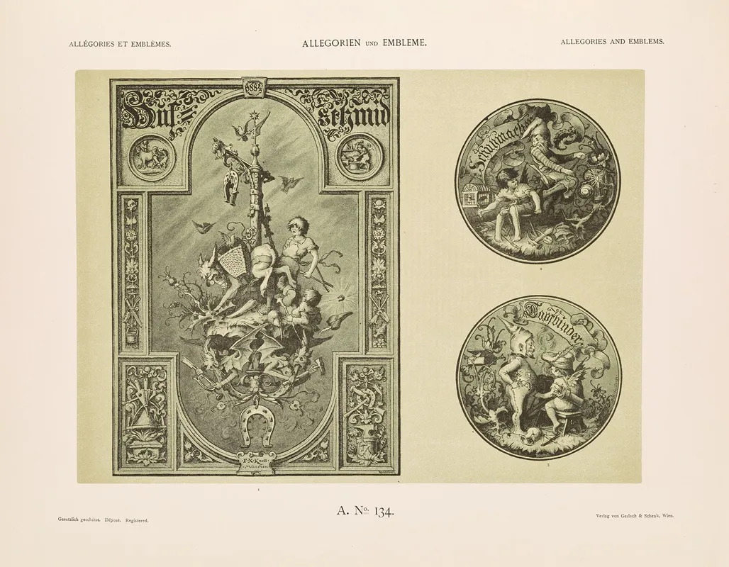 Allegorien Und Embleme Vol Ii Pl 145 by Albert Ilg - Canvas Print