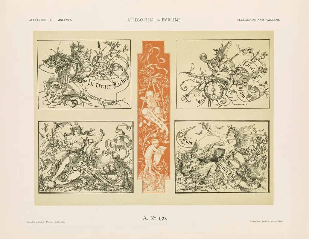 Allegorien Und Embleme Vol Ii Pl 147 by Albert Ilg - Canvas Print