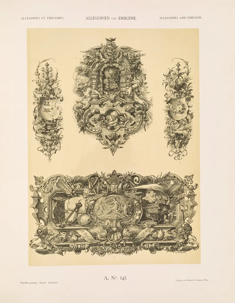 Allegorien Und Embleme Vol Ii Pl 152 by Albert Ilg - Canvas Print