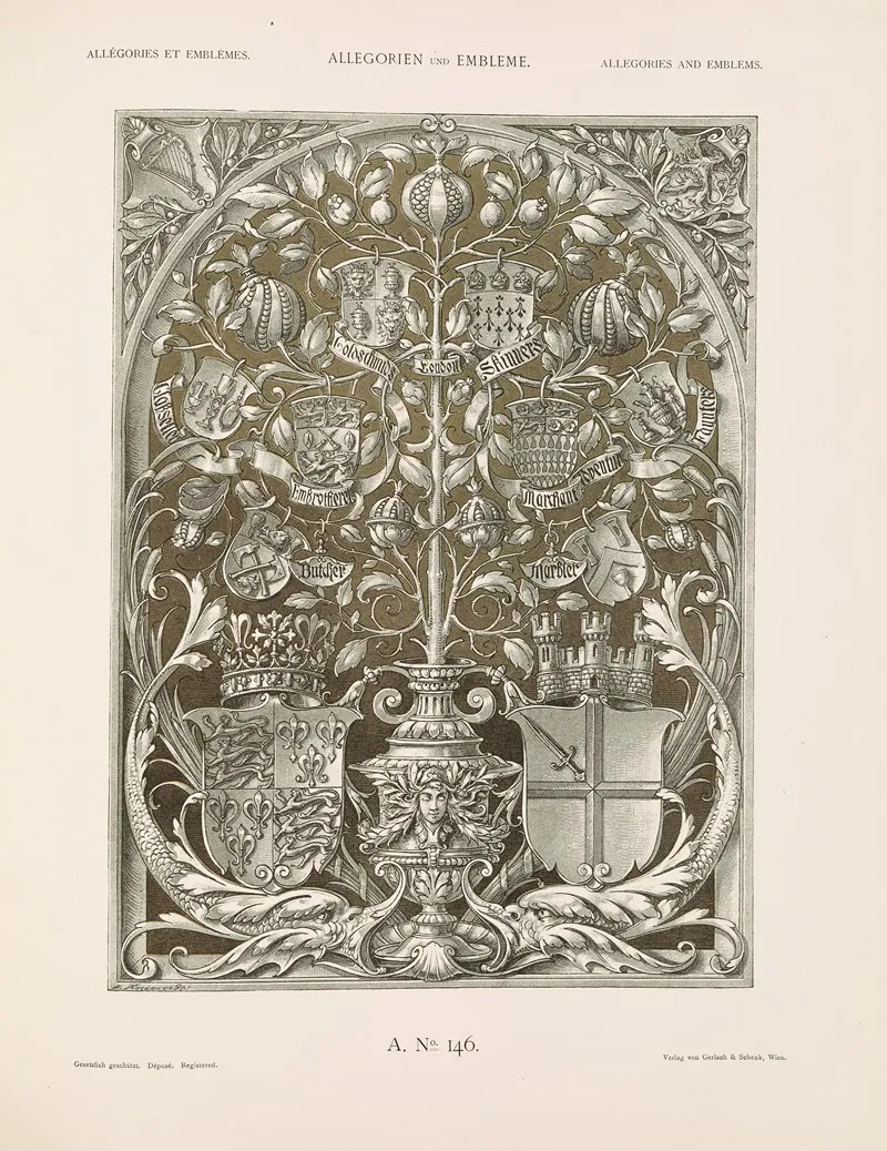 Allegorien Und Embleme Vol Ii Pl 157 by Albert Ilg - Canvas Print