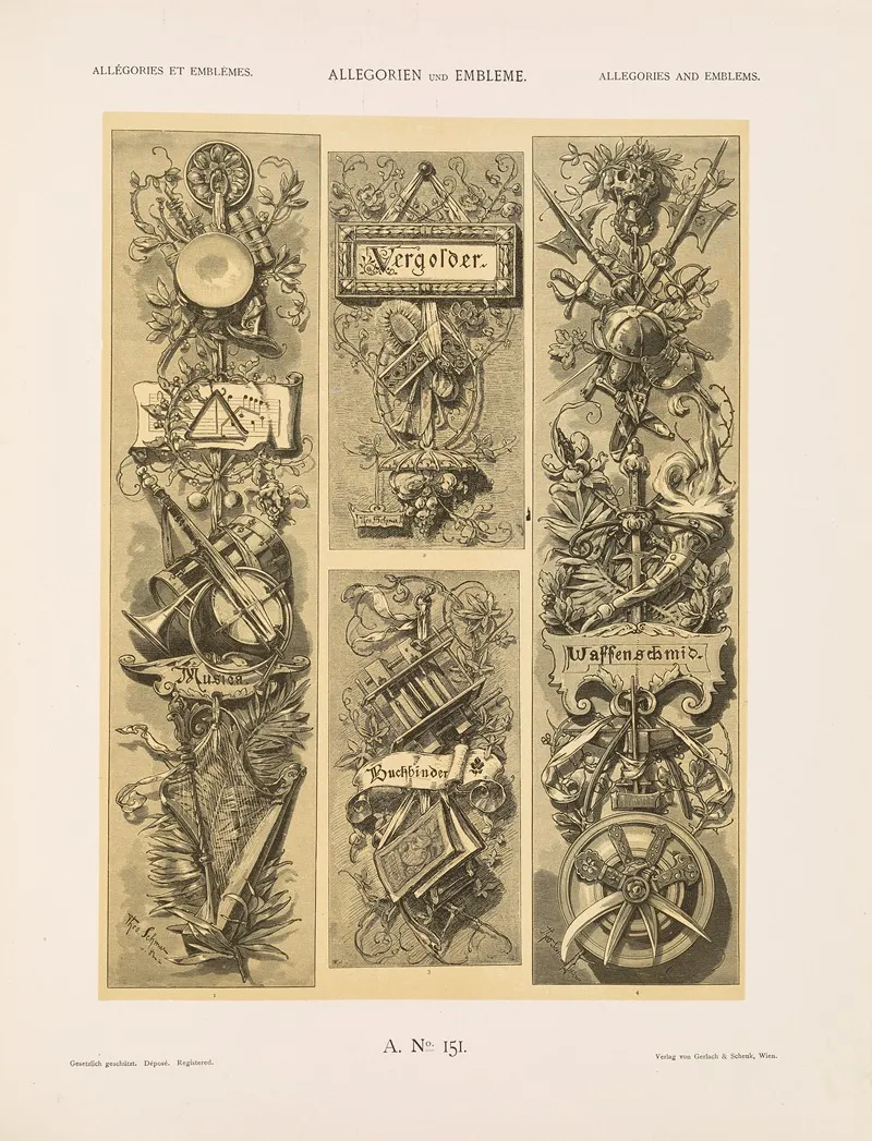 Allegorien Und Embleme Vol Ii Pl 162 by Albert Ilg - Canvas Print