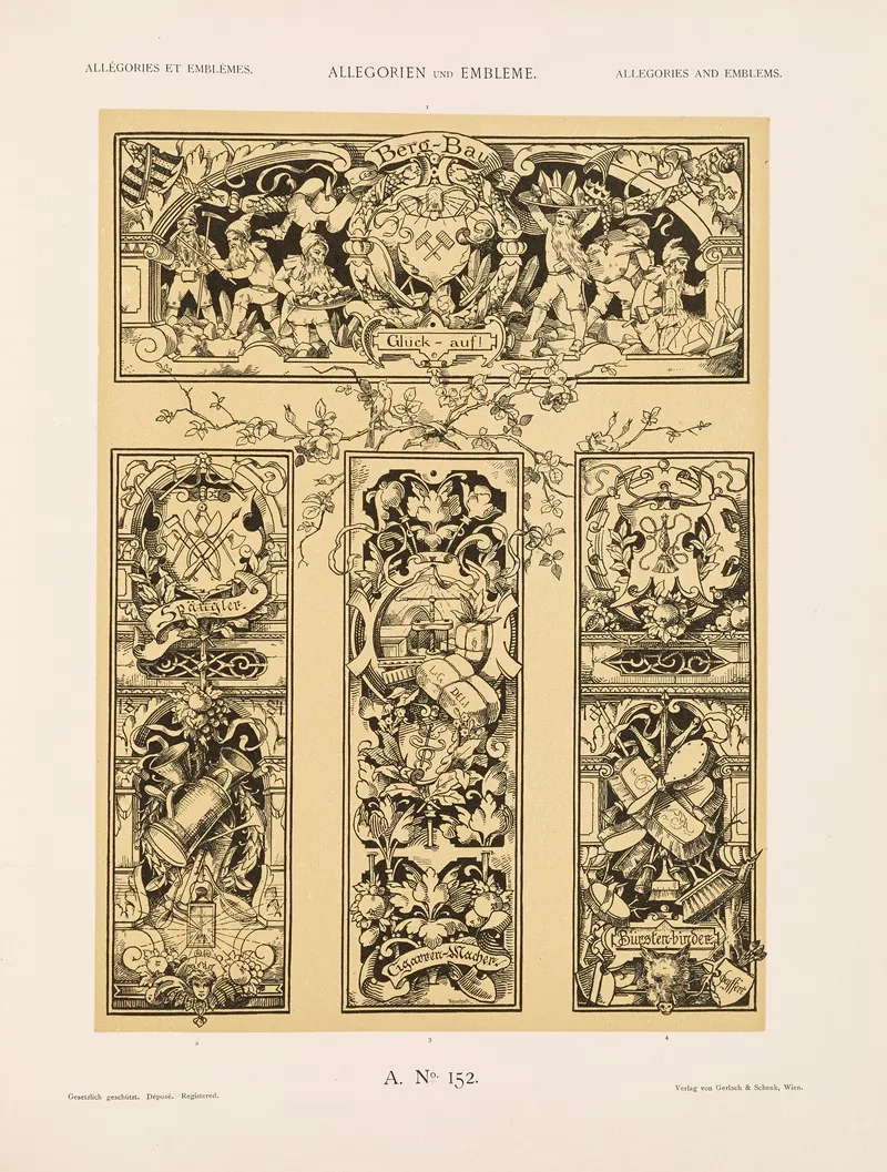 Allegorien Und Embleme Vol Ii Pl 163 by Albert Ilg - Canvas Print