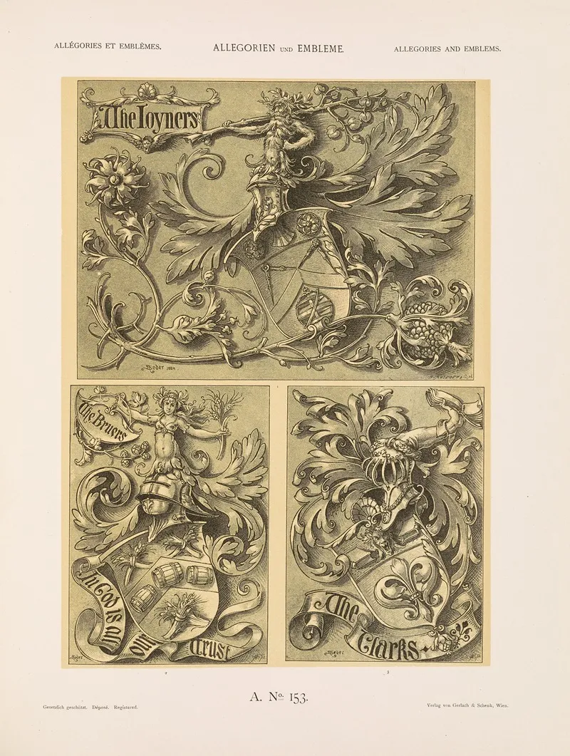 Allegorien Und Embleme Vol Ii Pl 165 by Albert Ilg - Canvas Print