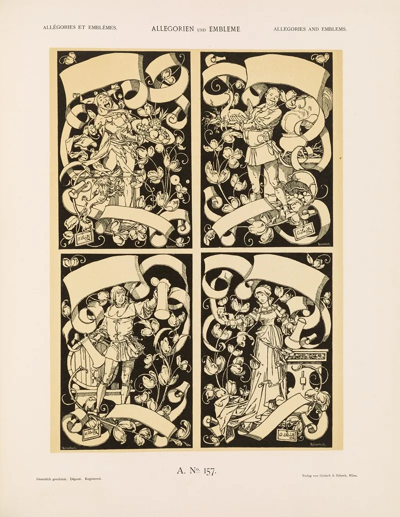 Allegorien Und Embleme Vol Ii Pl 169 by Albert Ilg - Canvas Print