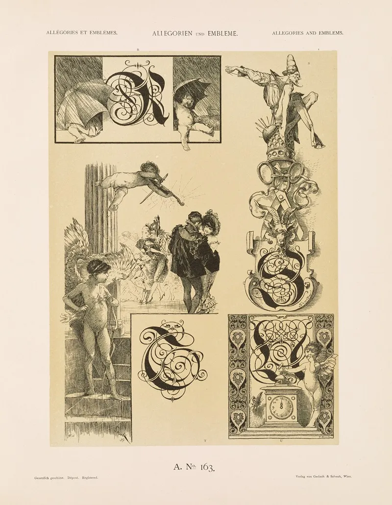Allegorien Und Embleme Vol Ii Pl 175 by Albert Ilg - Canvas Print