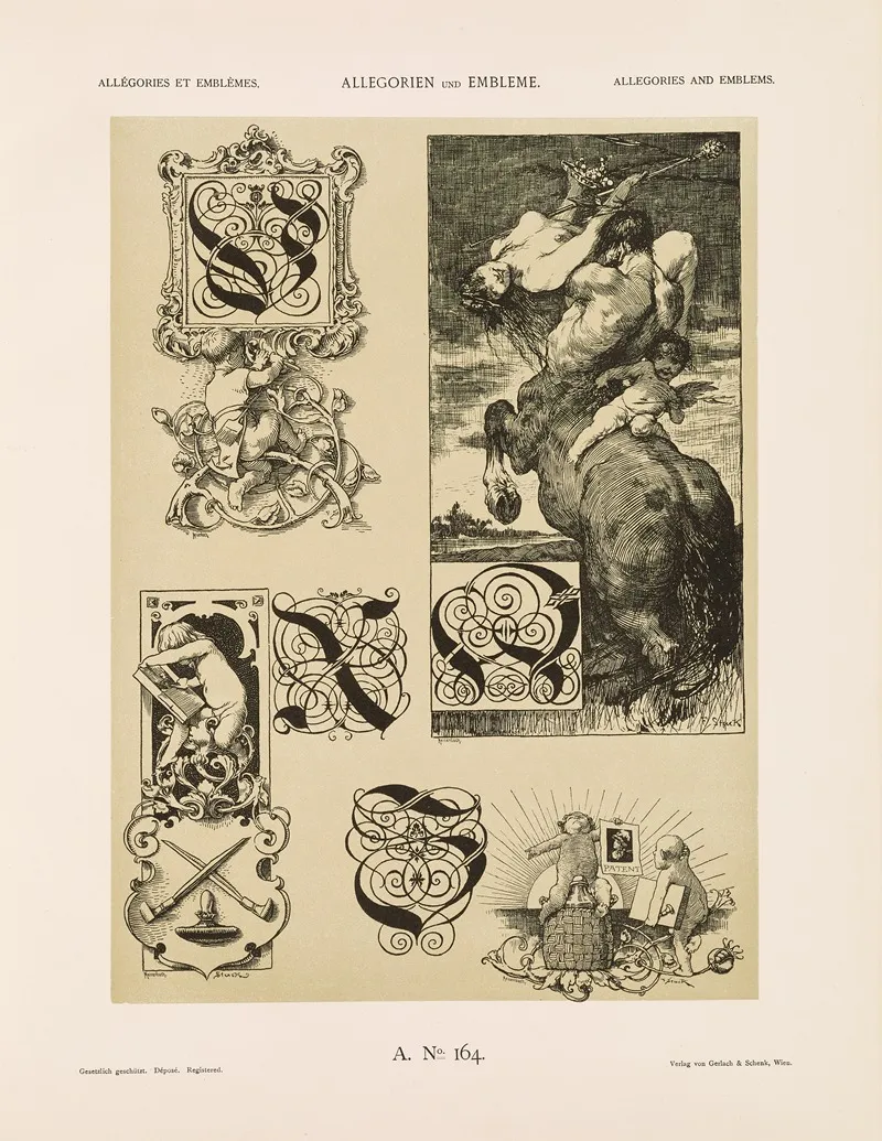 Allegorien Und Embleme Vol Ii Pl 176 by Albert Ilg - Canvas Print