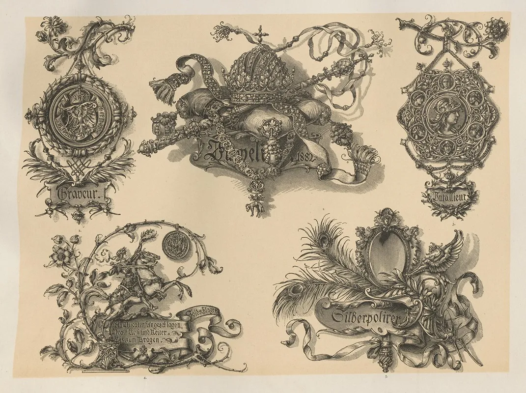 Allegories And Emblems Pl 006 by Albert Ilg - Canvas Print