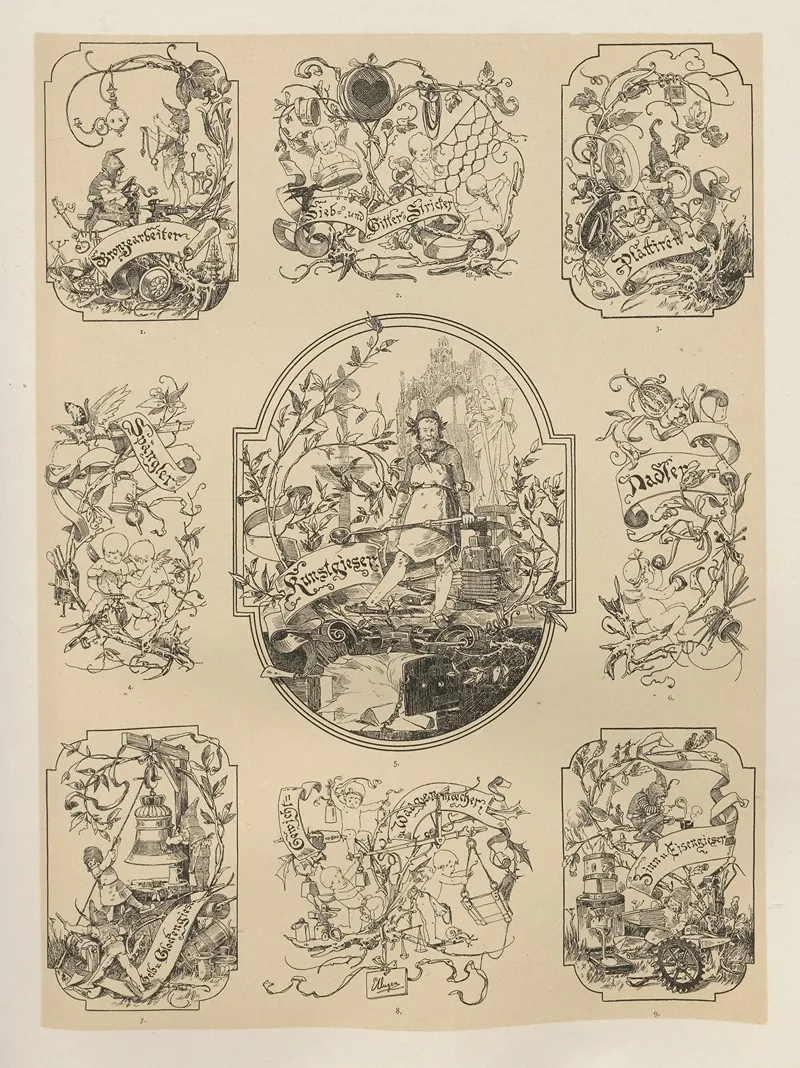 Allegories And Emblems Pl 030 by Albert Ilg - Canvas Print