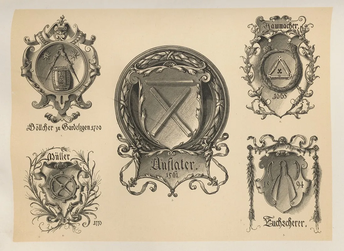 Allegories And Emblems Pl 047 by Albert Ilg - Canvas Print