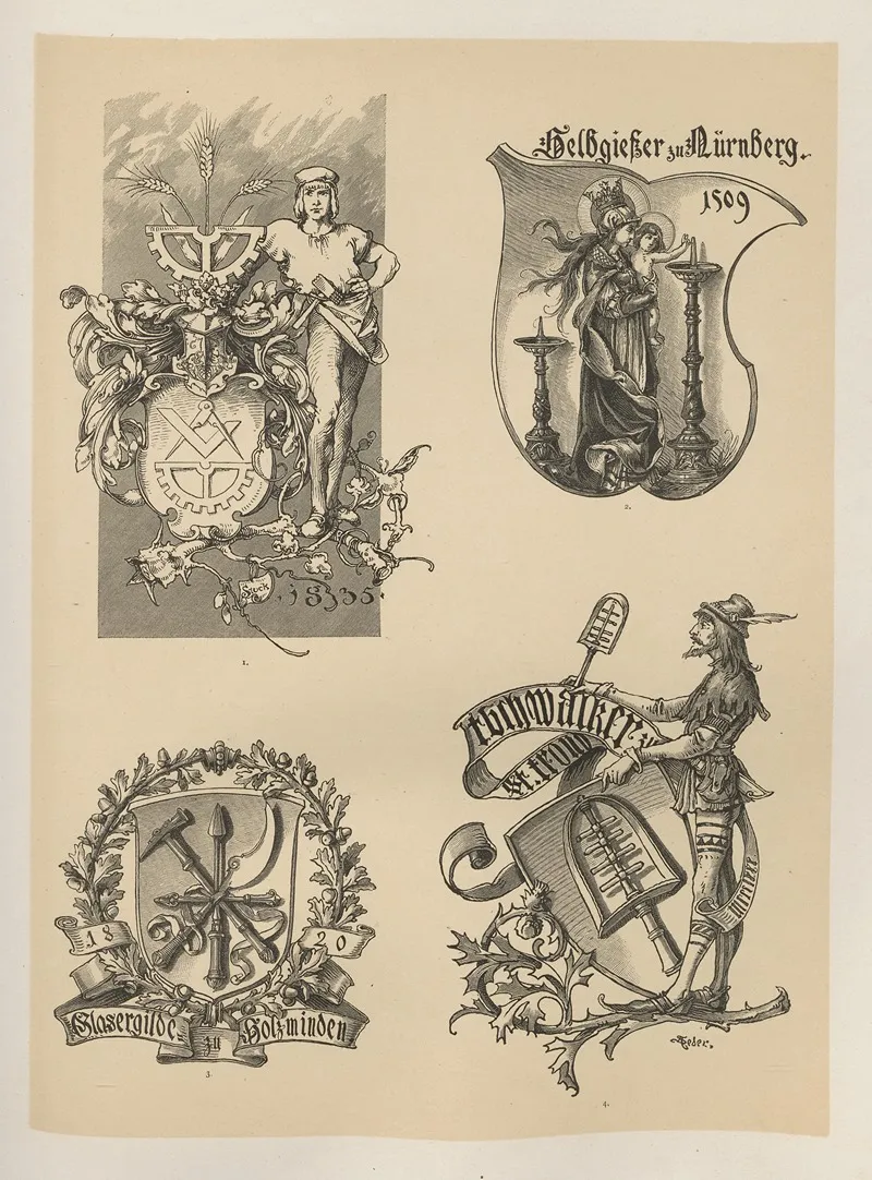 Allegories And Emblems Pl 050 by Albert Ilg - Canvas Print