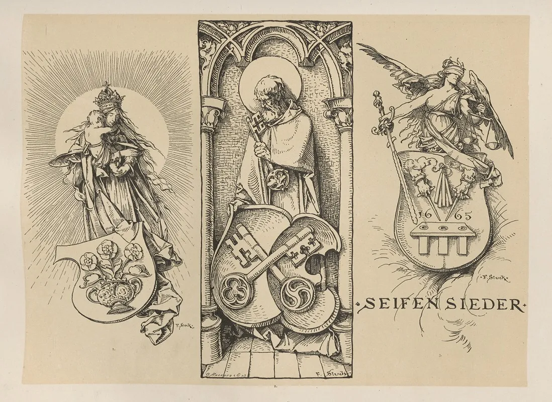 Allegories And Emblems Pl 067 by Albert Ilg - Canvas Print