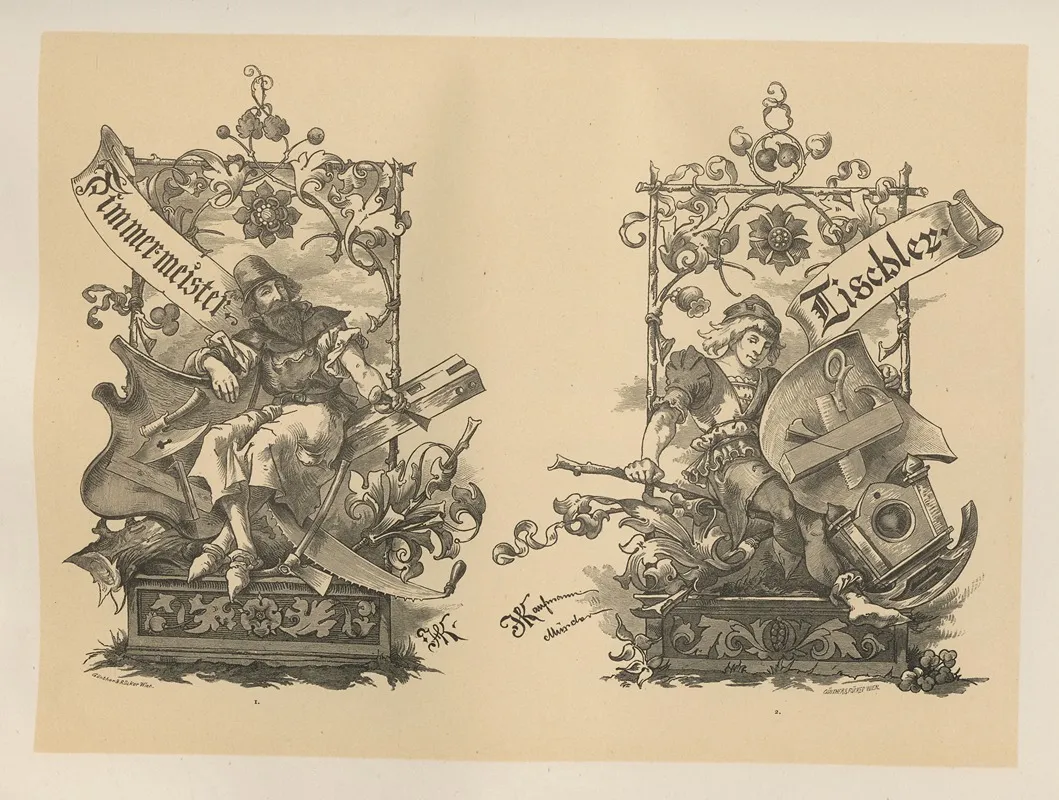 Allegories And Emblems Pl 091 by Albert Ilg - Canvas Print