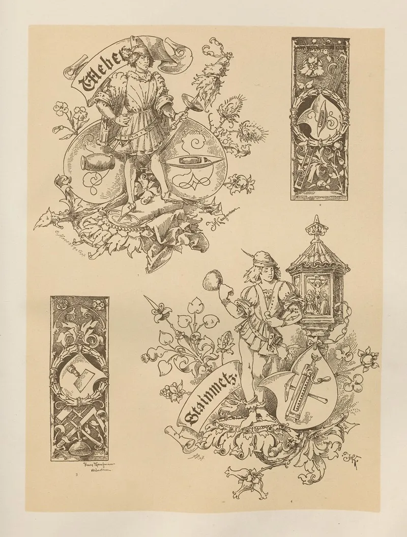 Allegories And Emblems Pl 098 by Albert Ilg - Canvas Print