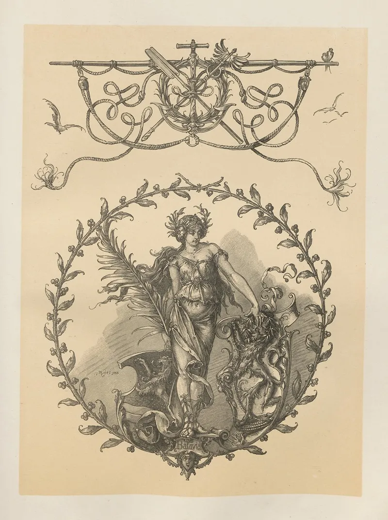 Allegories And Emblems Pl 101 by Albert Ilg - Canvas Print