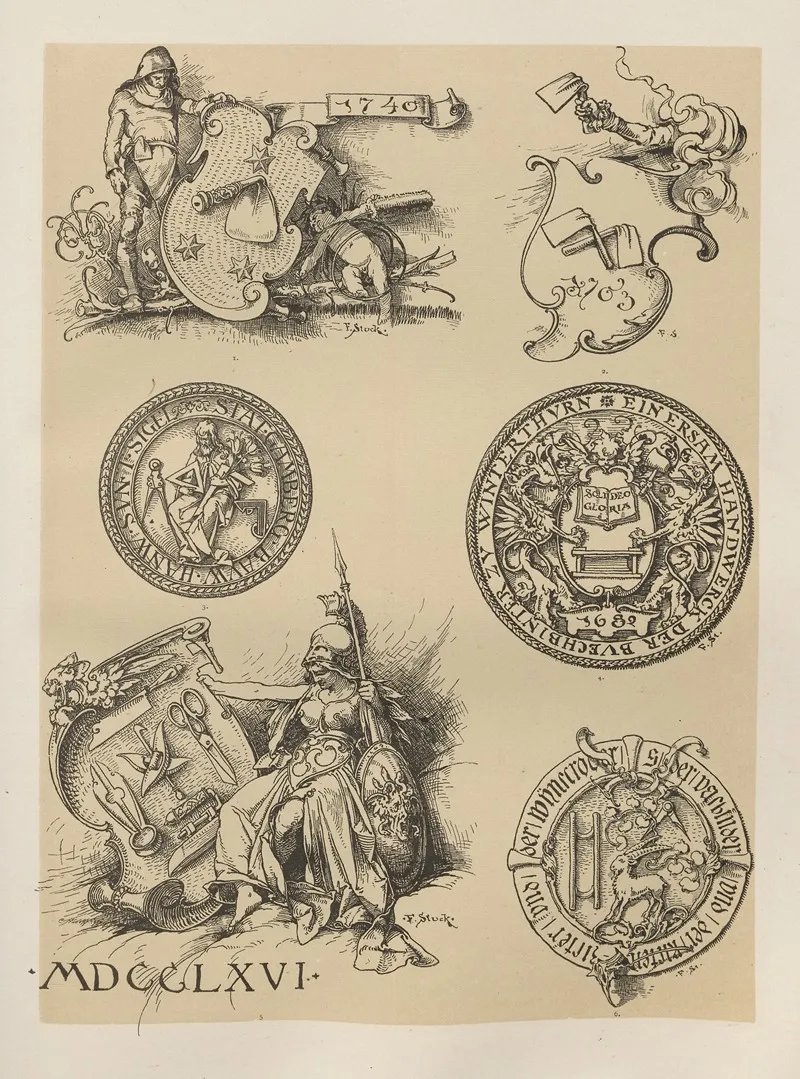 Allegories And Emblems Pl 106 by Albert Ilg - Canvas Print