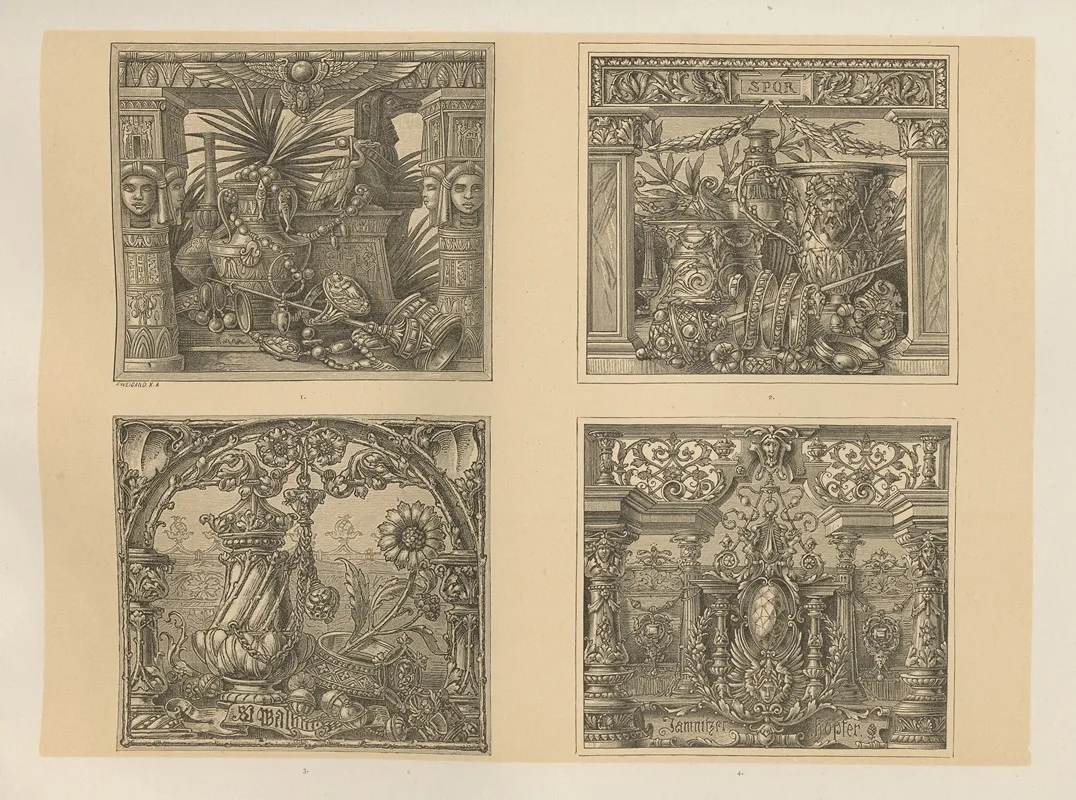 Allegories And Emblems Pl 107 by Albert Ilg - Canvas Print