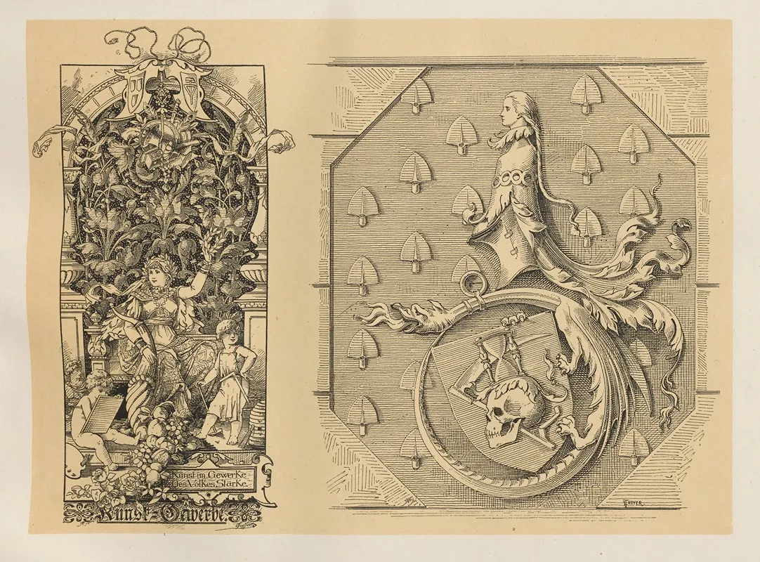 Allegories And Emblems Pl 119 by Albert Ilg - Canvas Print