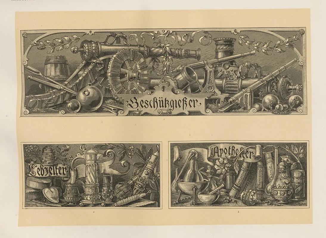 Allegories And Emblems Pl 121 by Albert Ilg - Canvas Print