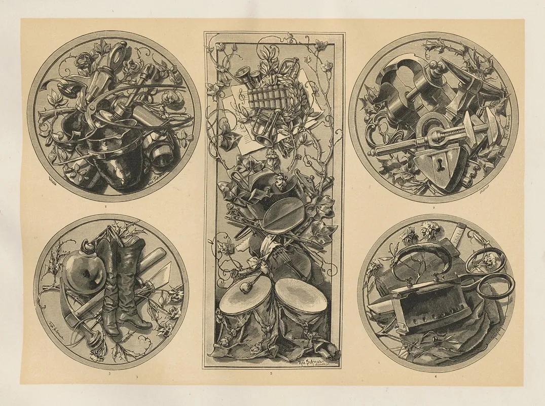 Allegories And Emblems Pl 134 by Albert Ilg - Canvas Print